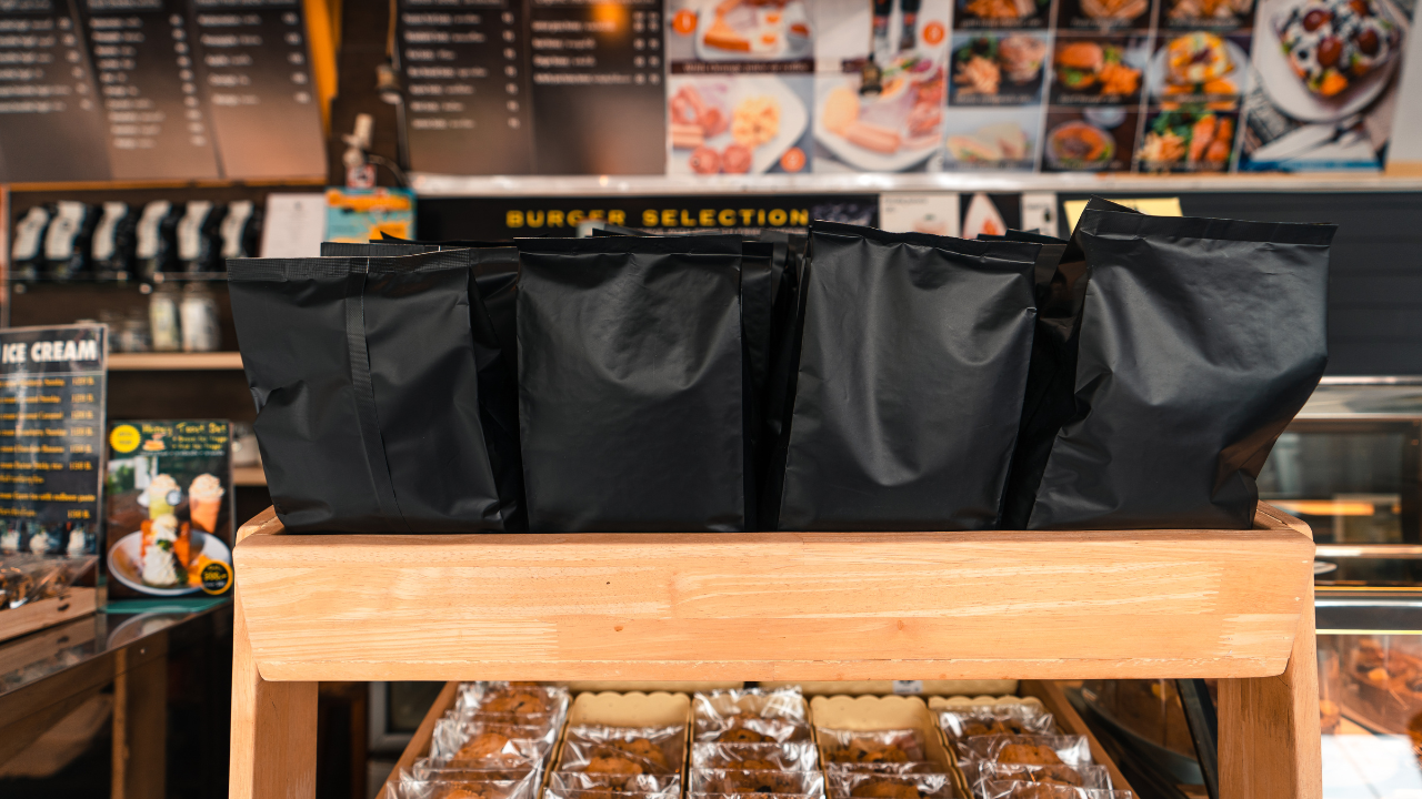 coffee beans in supermarket