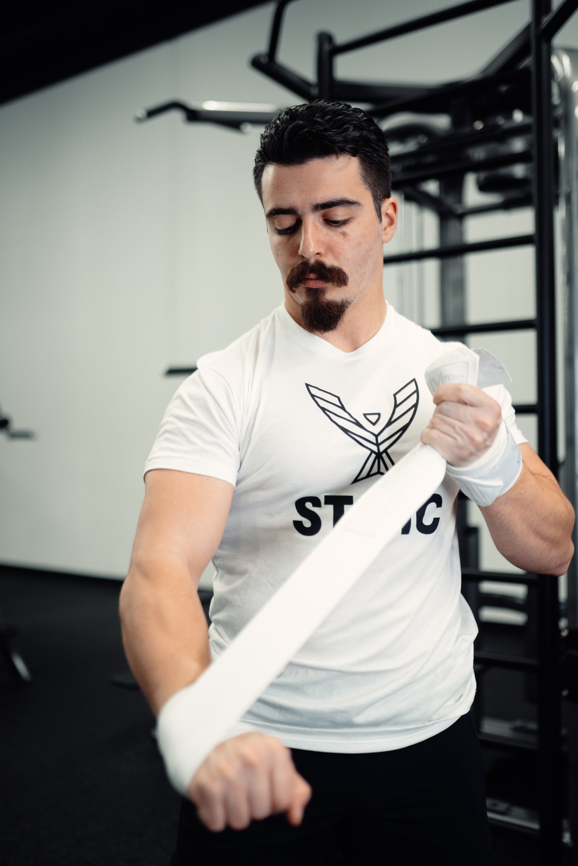 Stoic White T-shirt and Wraps